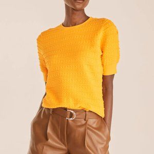 Rebecca Taylor Tech Lace Sweater IN Tangerine